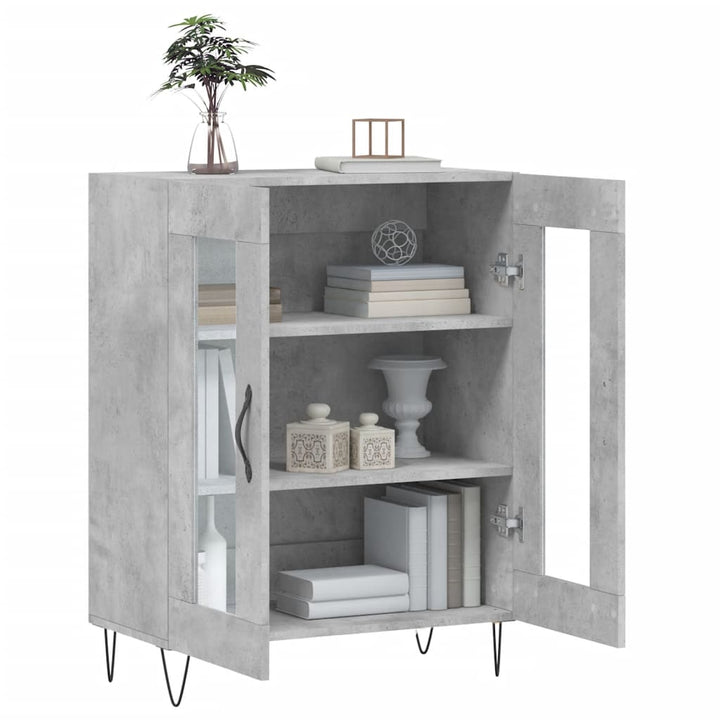 skænk 69,5x34x90 cm konstrueret træ betongrå