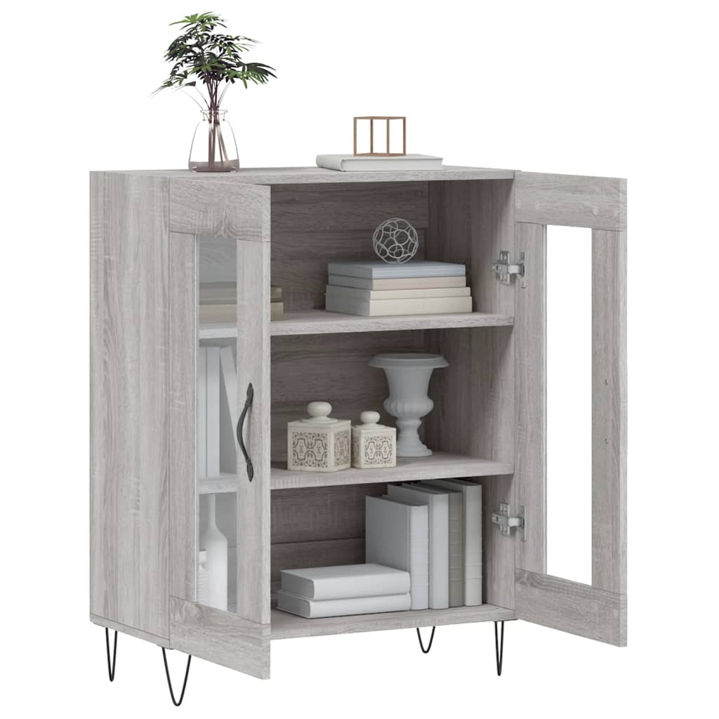 skænk 69,5x34x90 cm konstrueret træ grå sonoma-eg