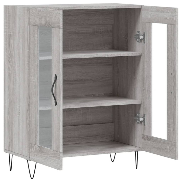 skænk 69,5x34x90 cm konstrueret træ grå sonoma-eg