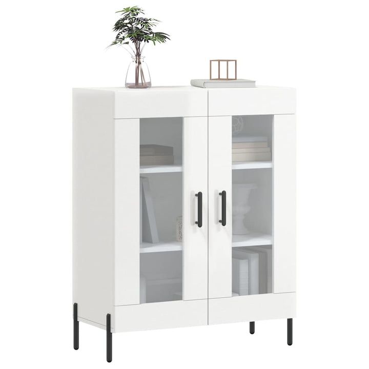 skænk 69,5x34x90 cm konstrueret træ hvid højglans