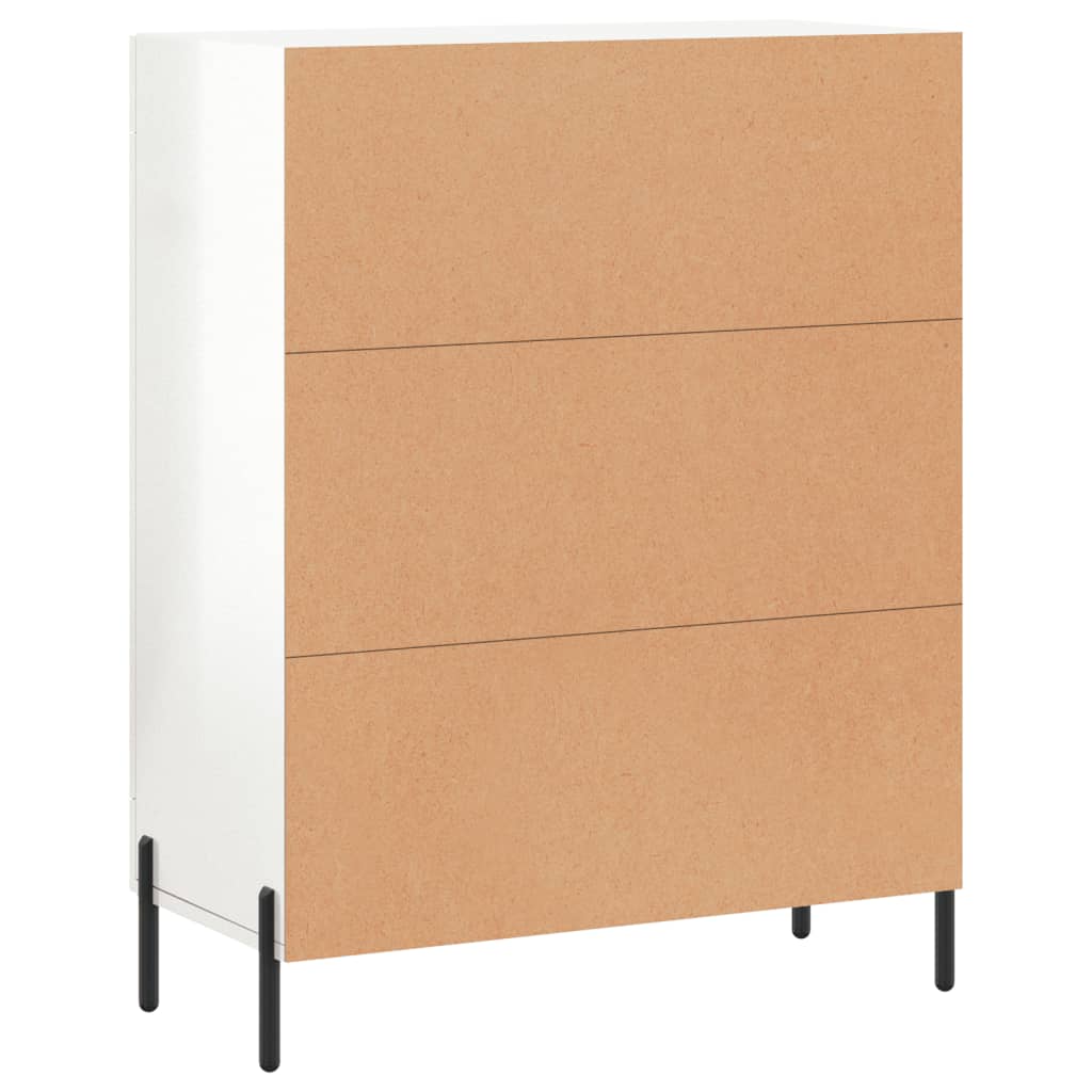 skænk 69,5x34x90 cm konstrueret træ hvid højglans