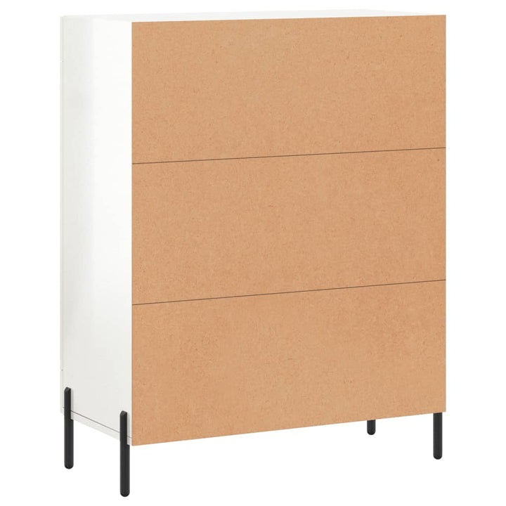 skænk 69,5x34x90 cm konstrueret træ hvid højglans