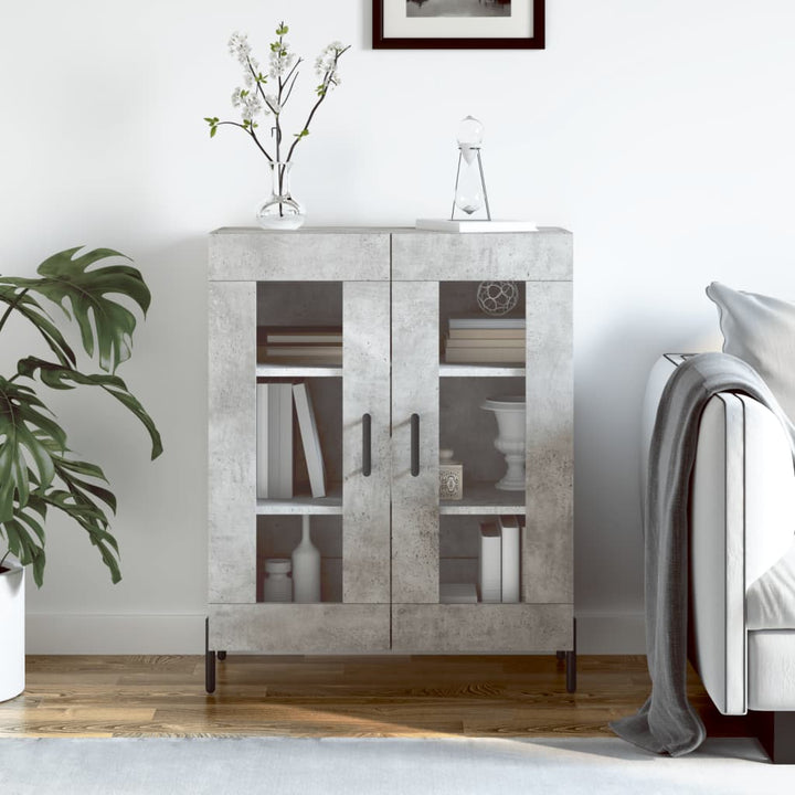 skænk 69,5x34x90 cm konstrueret træ betongrå