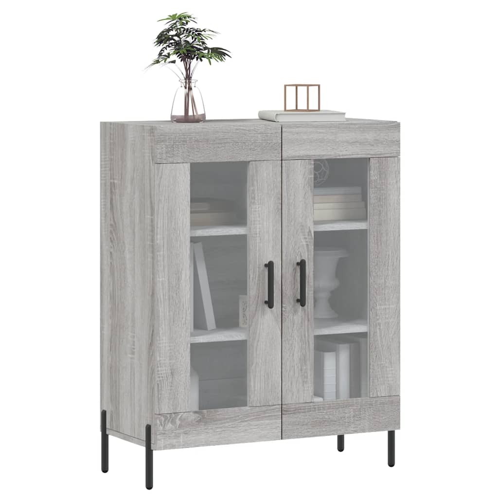 skænk 69,5x34x90 cm konstrueret træ grå sonoma-eg