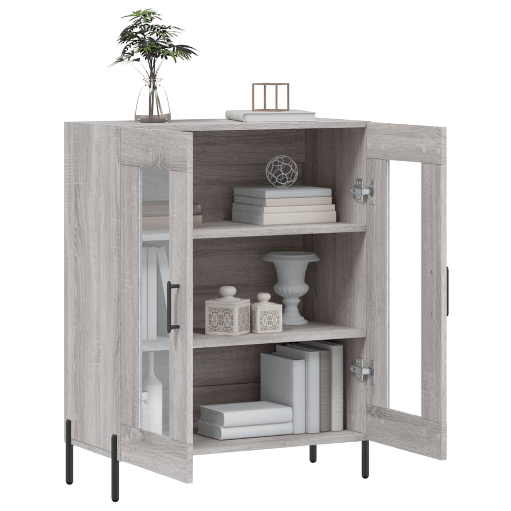 skænk 69,5x34x90 cm konstrueret træ grå sonoma-eg