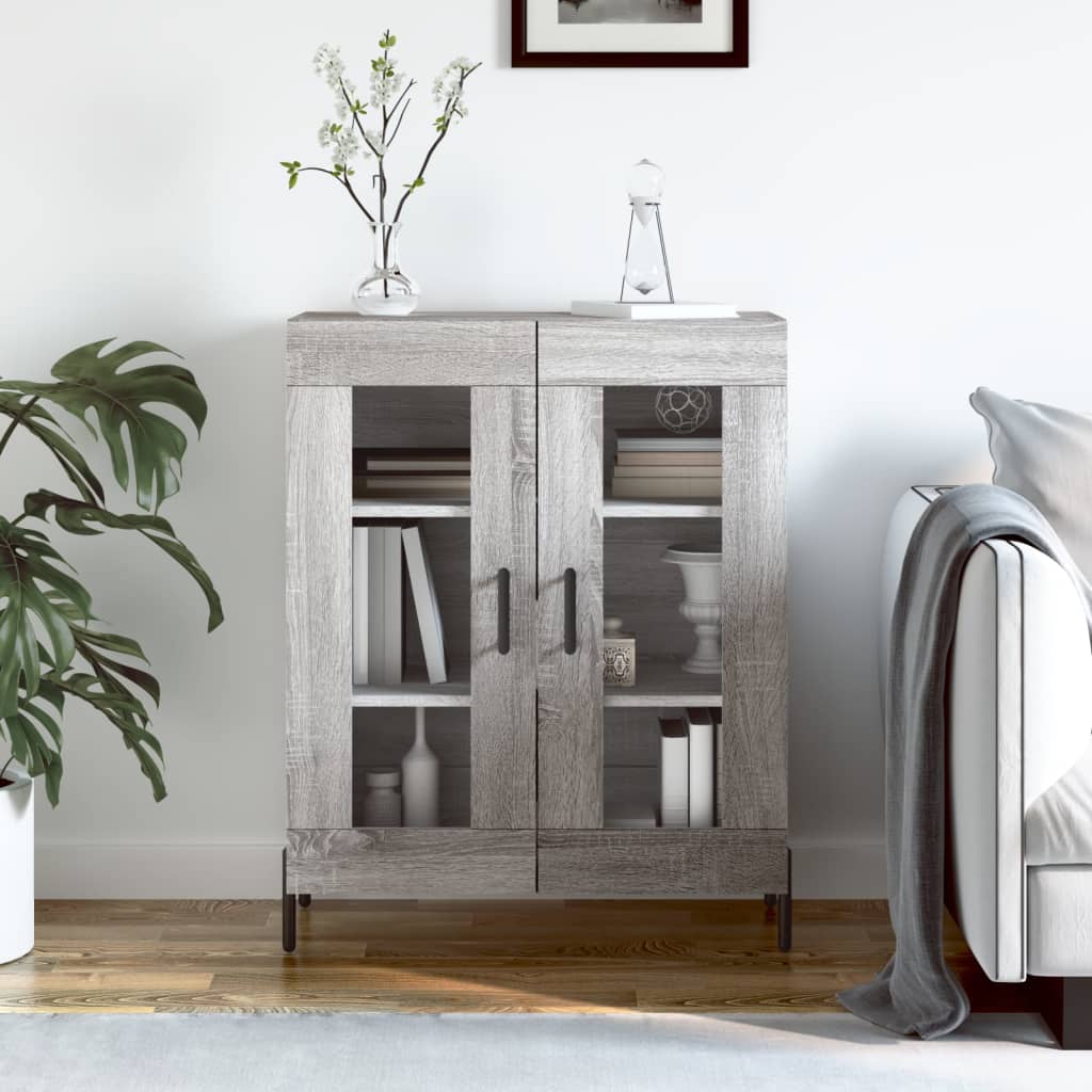 skænk 69,5x34x90 cm konstrueret træ grå sonoma-eg