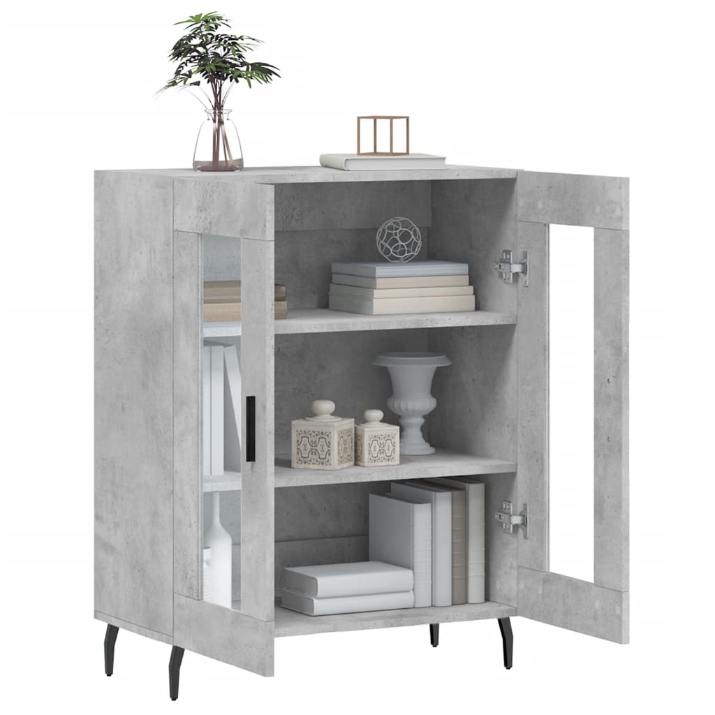 skænk 69,5x34x90 cm konstrueret træ betongrå