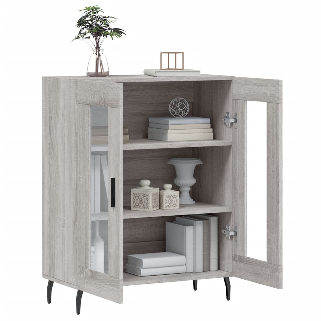 skænk 69,5x34x90 cm konstrueret træ grå sonoma-eg