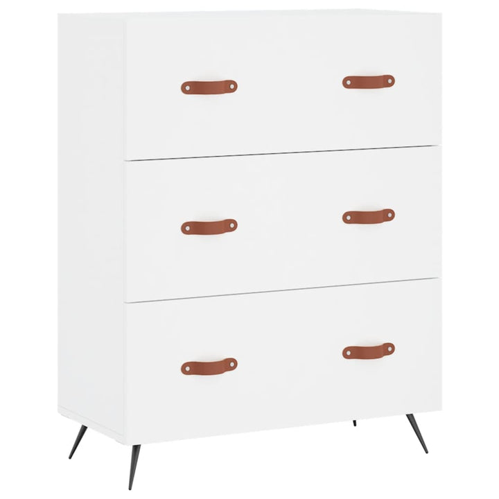 kommode 69,5x34x90 cm konstrueret træ hvid
