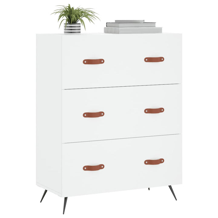 kommode 69,5x34x90 cm konstrueret træ hvid