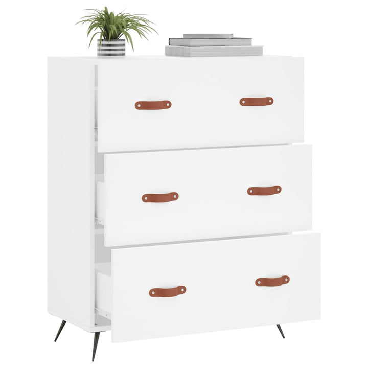 kommode 69,5x34x90 cm konstrueret træ hvid
