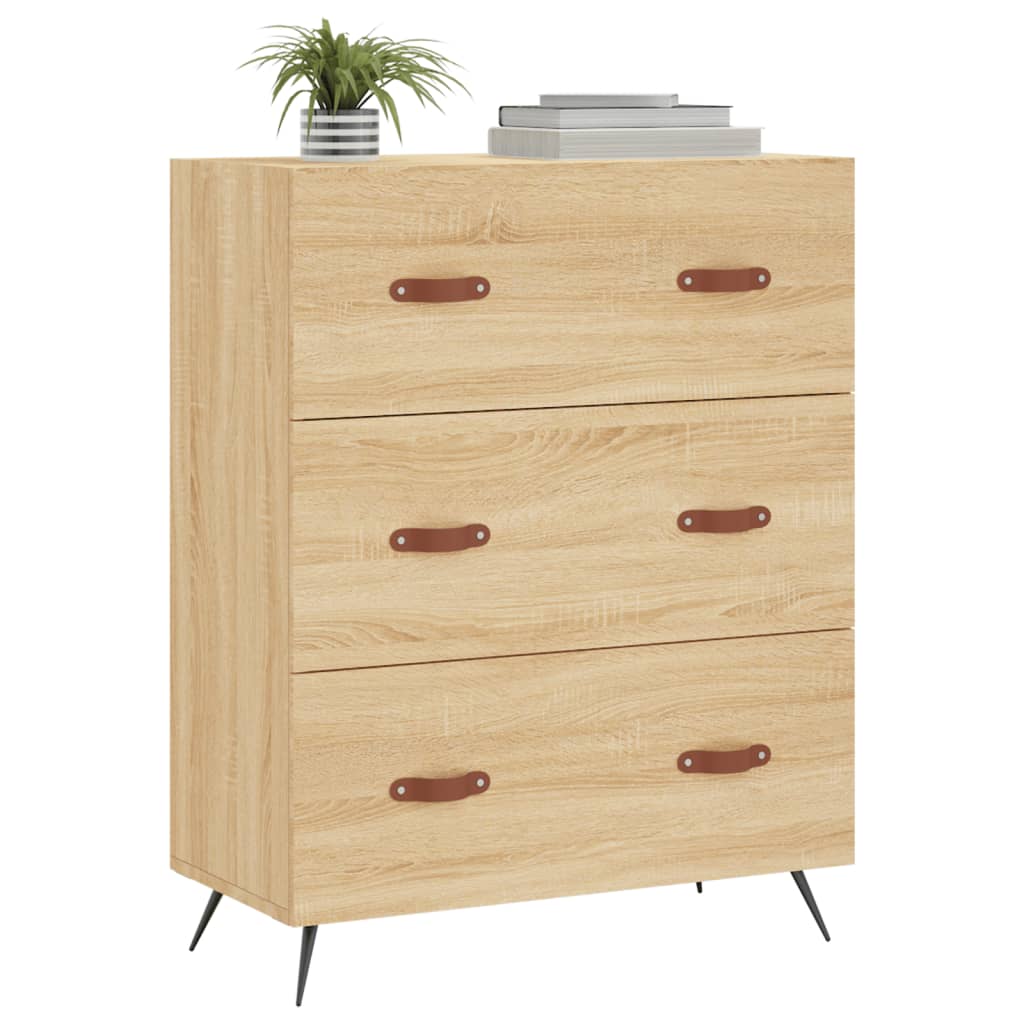 kommode 69,5x34x90 cm konstrueret træ sonoma-eg
