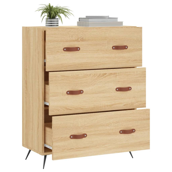 kommode 69,5x34x90 cm konstrueret træ sonoma-eg