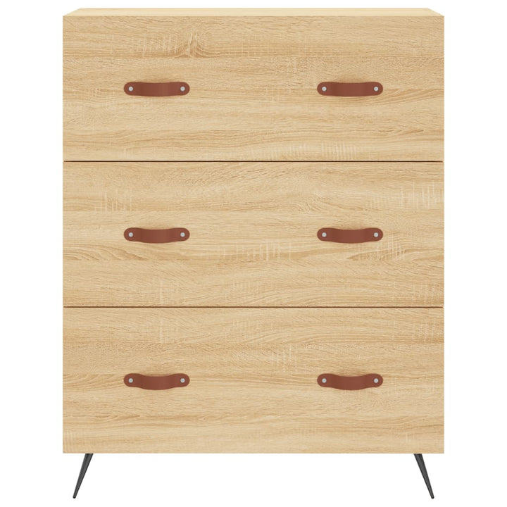 kommode 69,5x34x90 cm konstrueret træ sonoma-eg