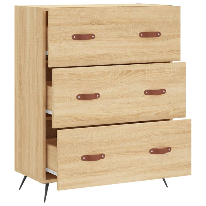 kommode 69,5x34x90 cm konstrueret træ sonoma-eg