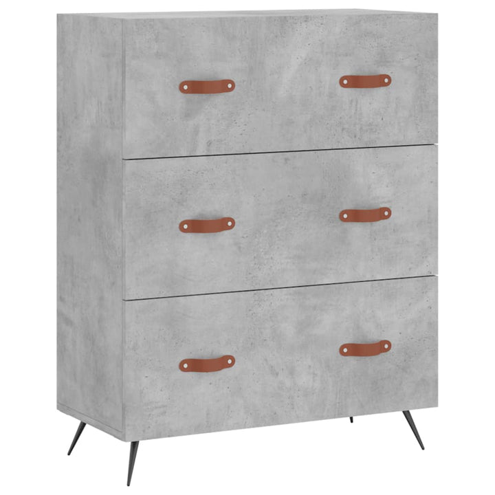 kommode 69,5x34x90 cm konstrueret træ betongrå