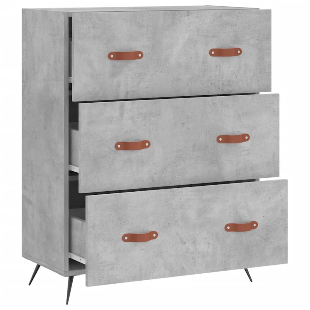 kommode 69,5x34x90 cm konstrueret træ betongrå