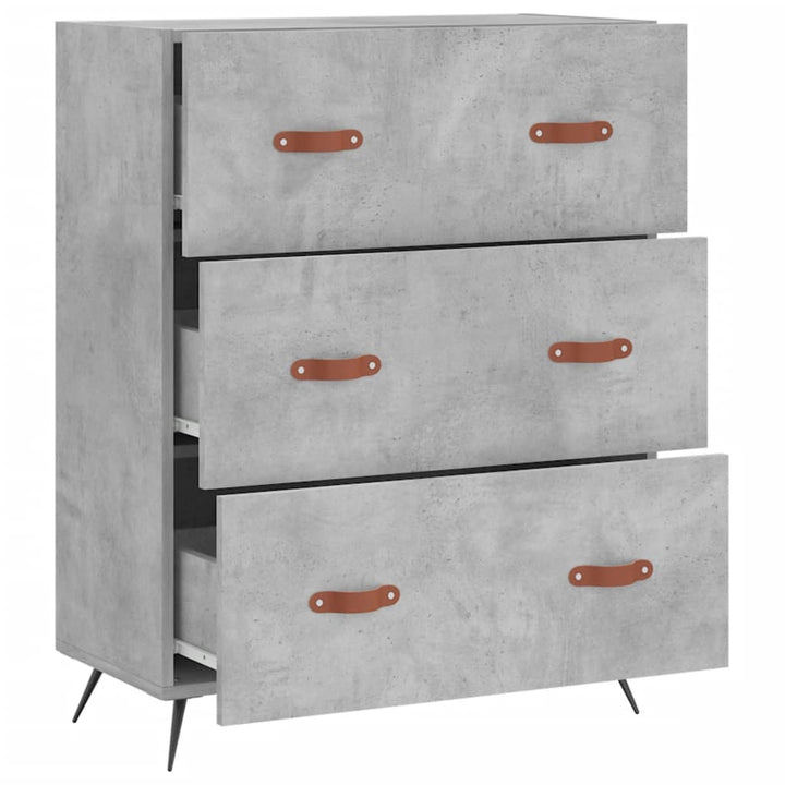 kommode 69,5x34x90 cm konstrueret træ betongrå