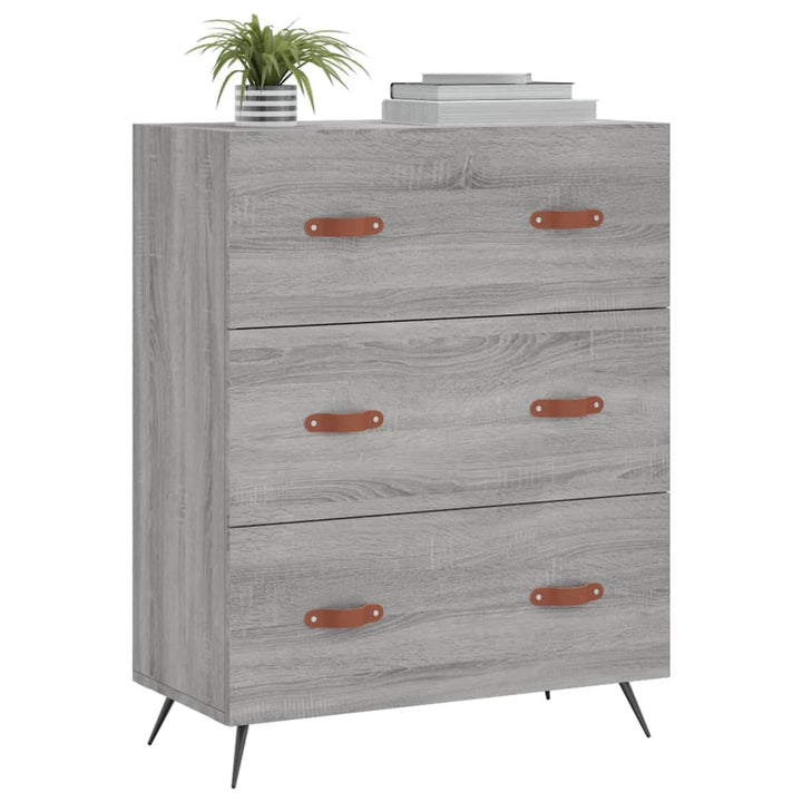 kommode 69,5x34x90 cm konstrueret træ sonoma-eg