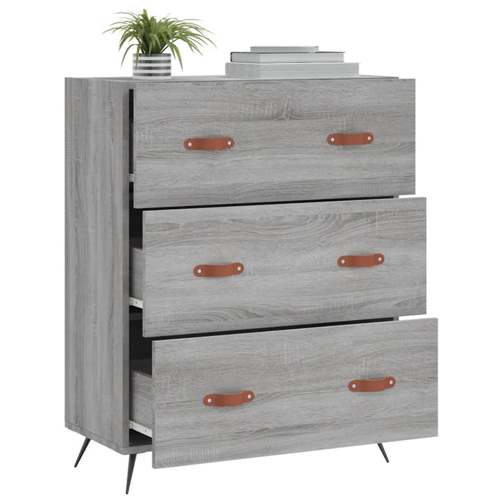 kommode 69,5x34x90 cm konstrueret træ sonoma-eg