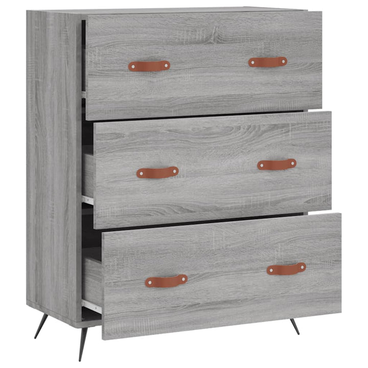 kommode 69,5x34x90 cm konstrueret træ sonoma-eg