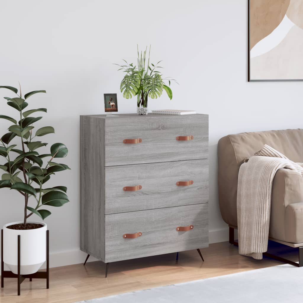 kommode 69,5x34x90 cm konstrueret træ sonoma-eg