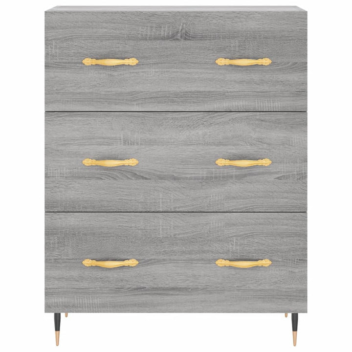 skænk 69,5x34x90 cm konstrueret træ grå sonoma-eg