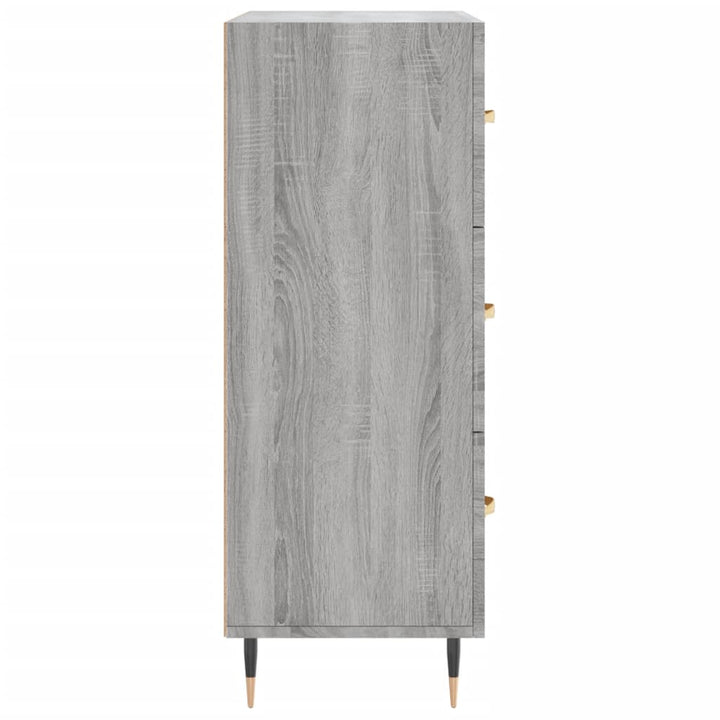 skænk 69,5x34x90 cm konstrueret træ grå sonoma-eg