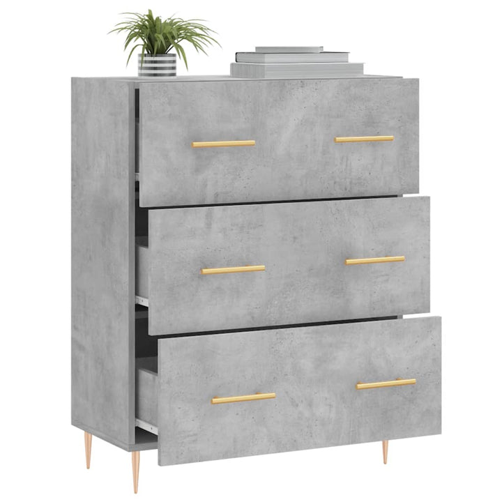 skænk 69,5x34x90 cm konstrueret træ betongrå