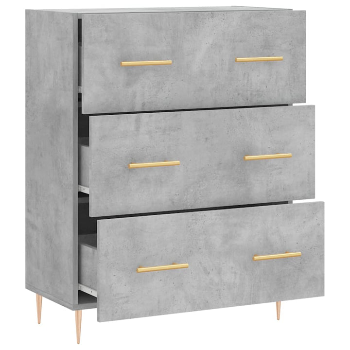 skænk 69,5x34x90 cm konstrueret træ betongrå