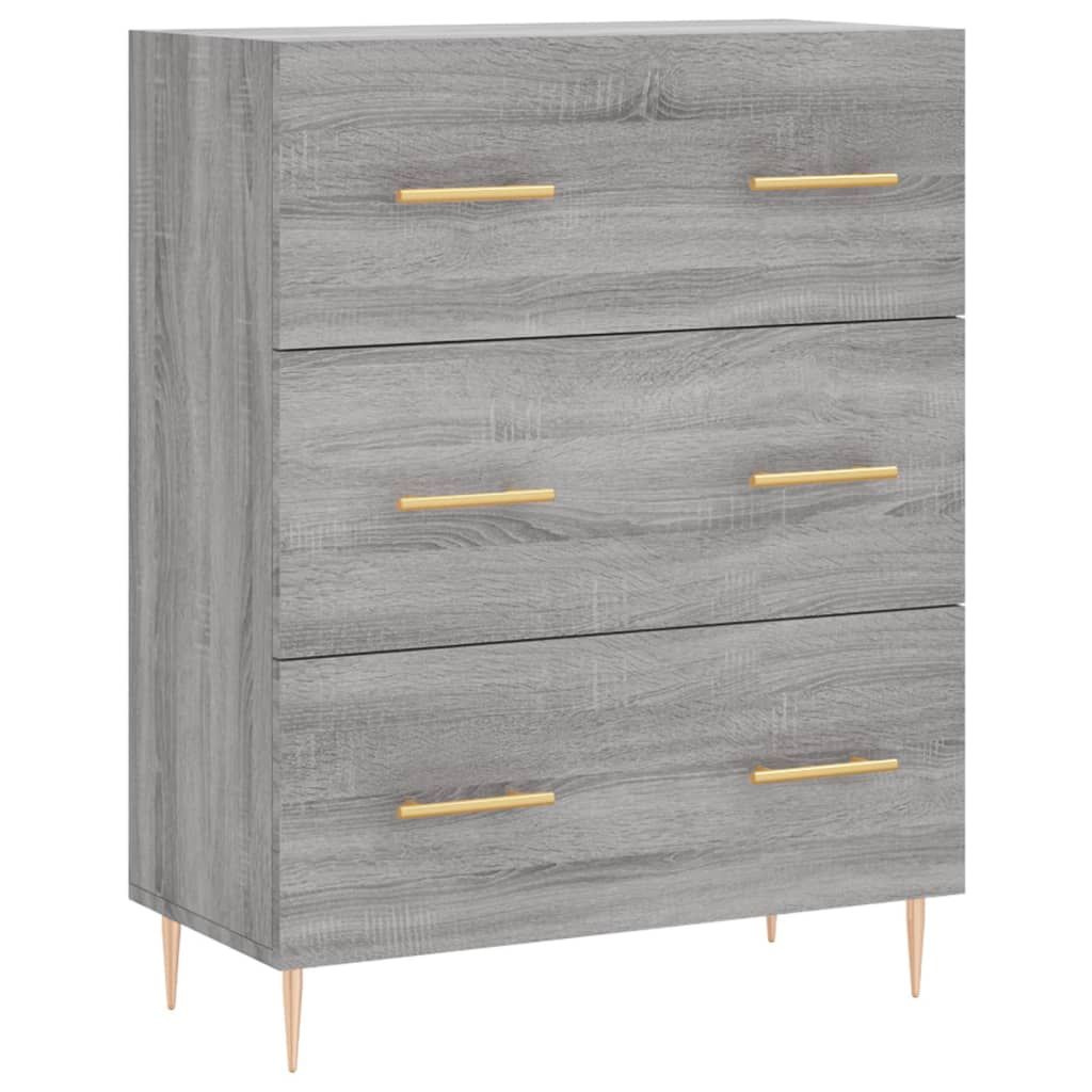 skænk 69,5x34x90 cm konstrueret træ grå sonoma-eg