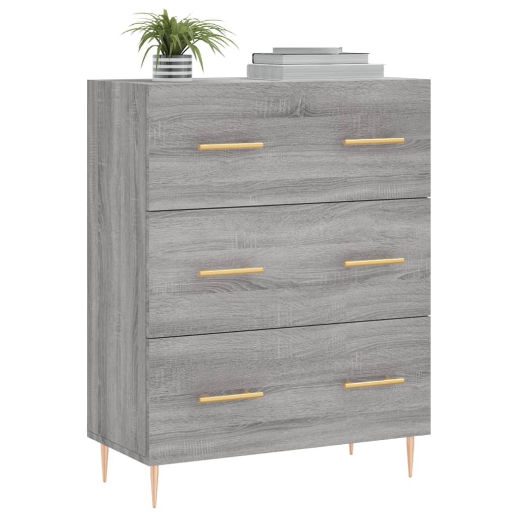 skænk 69,5x34x90 cm konstrueret træ grå sonoma-eg