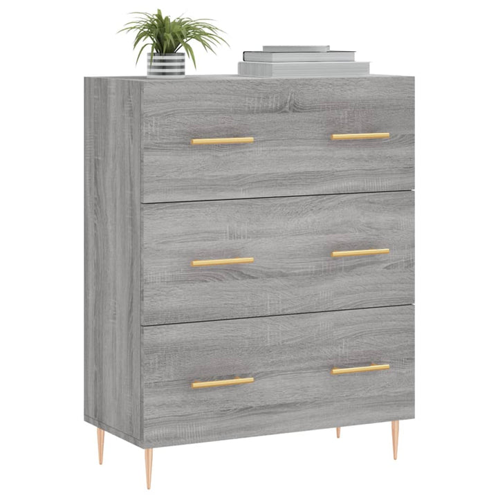 skænk 69,5x34x90 cm konstrueret træ grå sonoma-eg