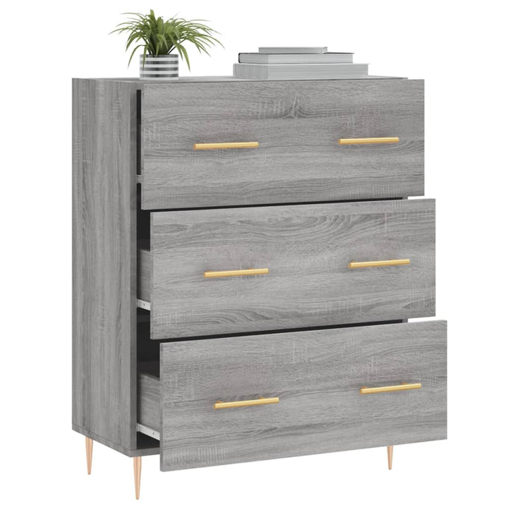 skænk 69,5x34x90 cm konstrueret træ grå sonoma-eg
