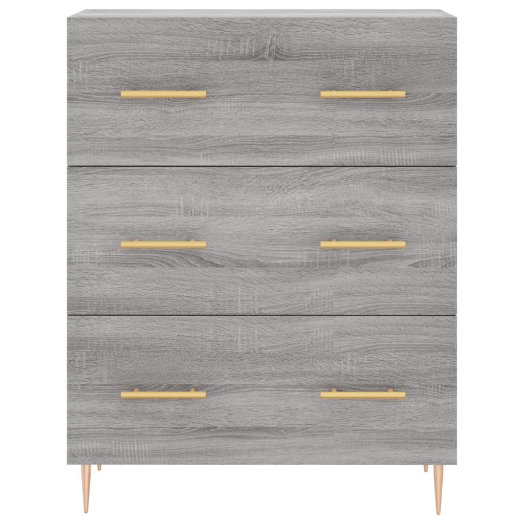 skænk 69,5x34x90 cm konstrueret træ grå sonoma-eg