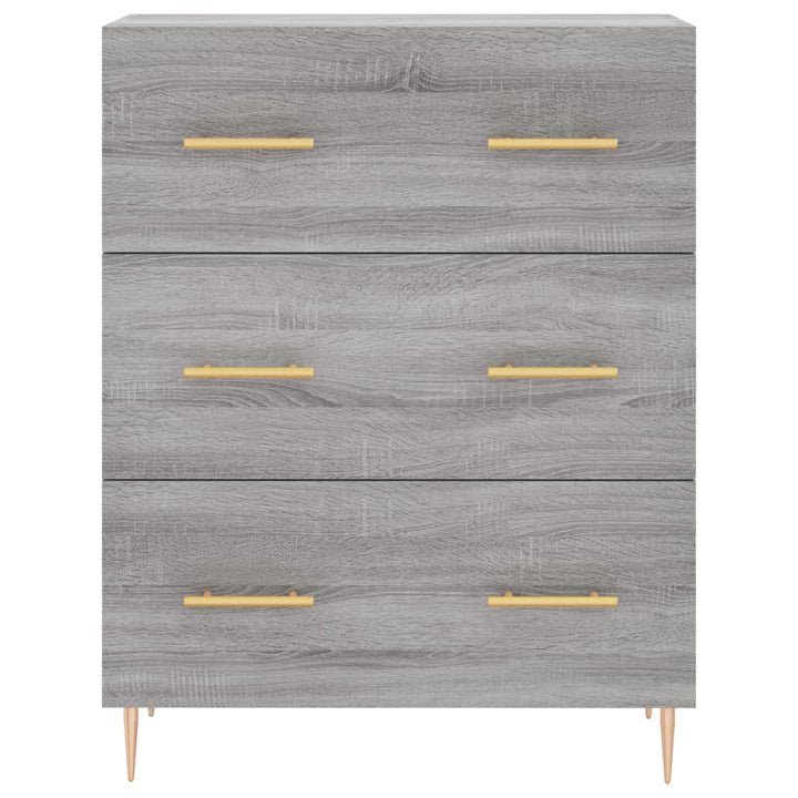 skænk 69,5x34x90 cm konstrueret træ grå sonoma-eg