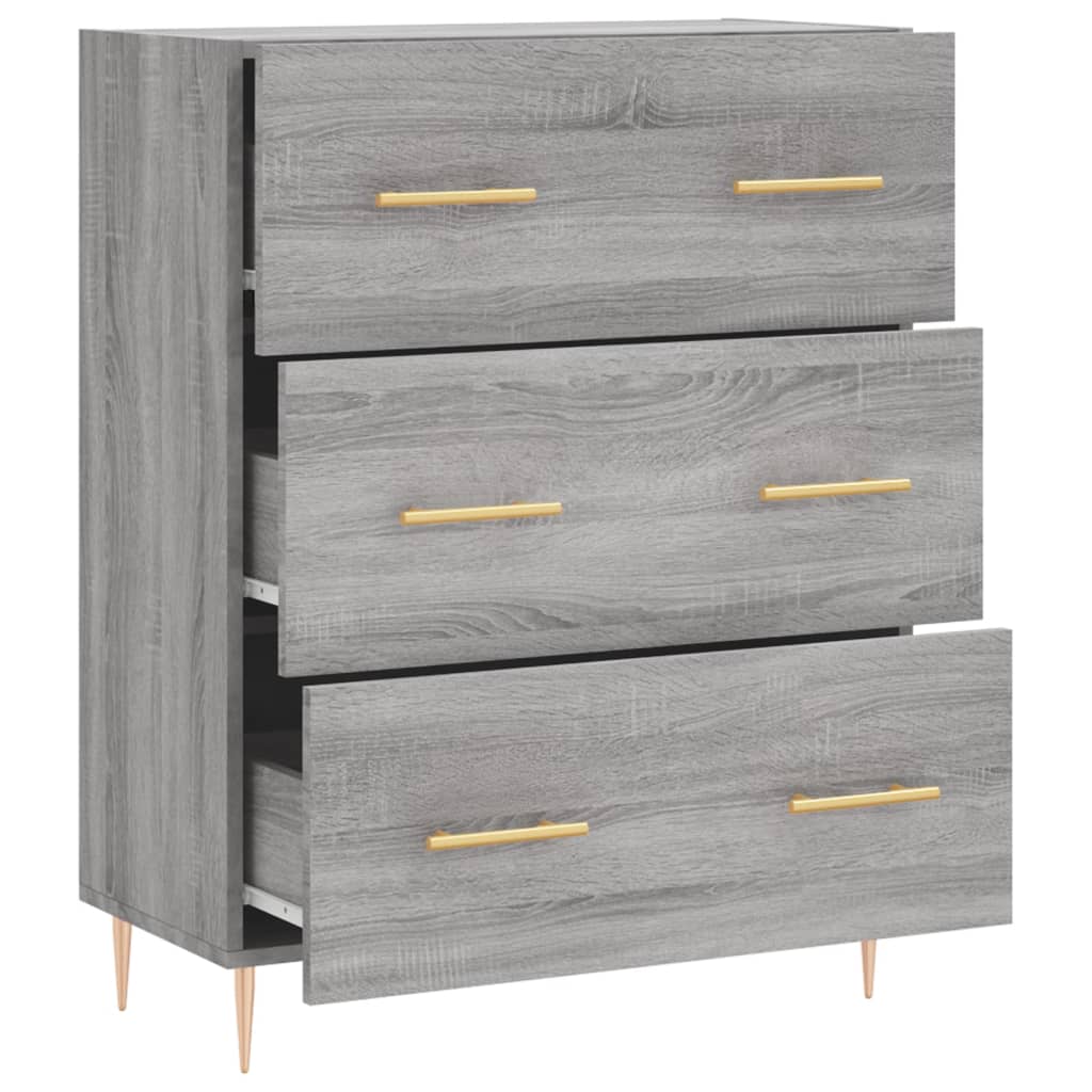 skænk 69,5x34x90 cm konstrueret træ grå sonoma-eg