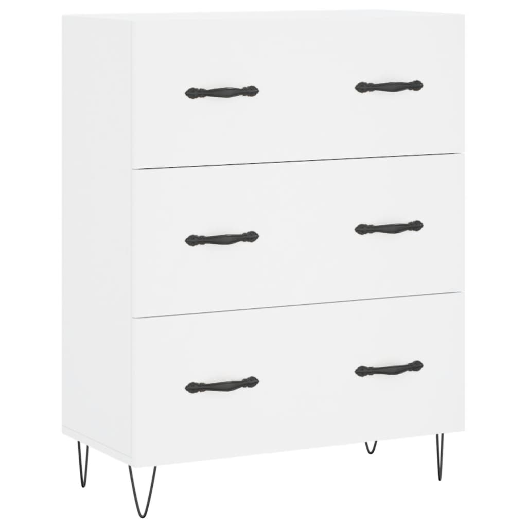 skænk 69,5x34x90 cm konstrueret træ hvid