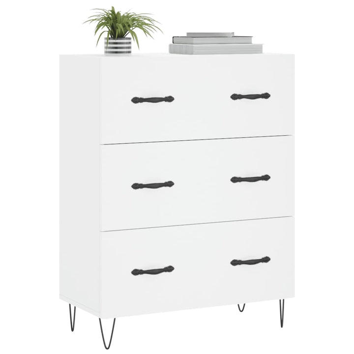 skænk 69,5x34x90 cm konstrueret træ hvid