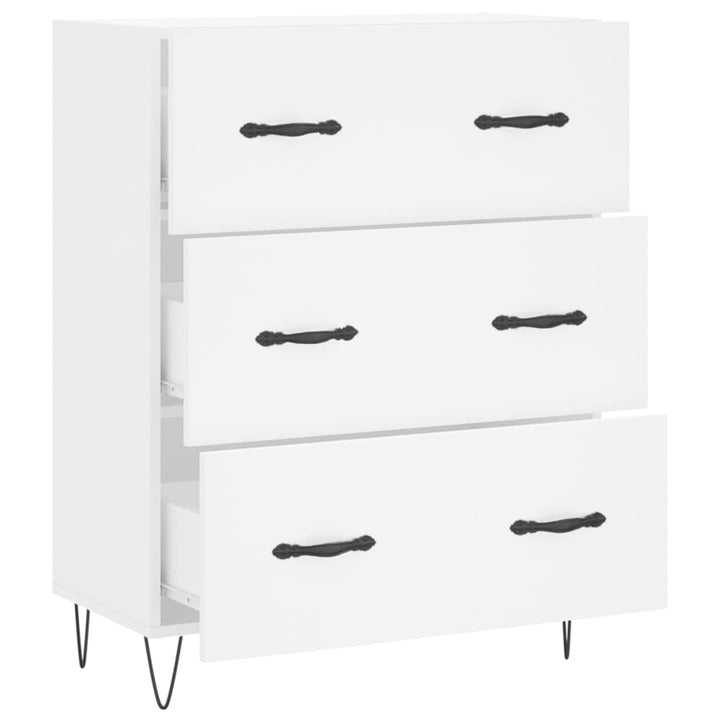 skænk 69,5x34x90 cm konstrueret træ hvid