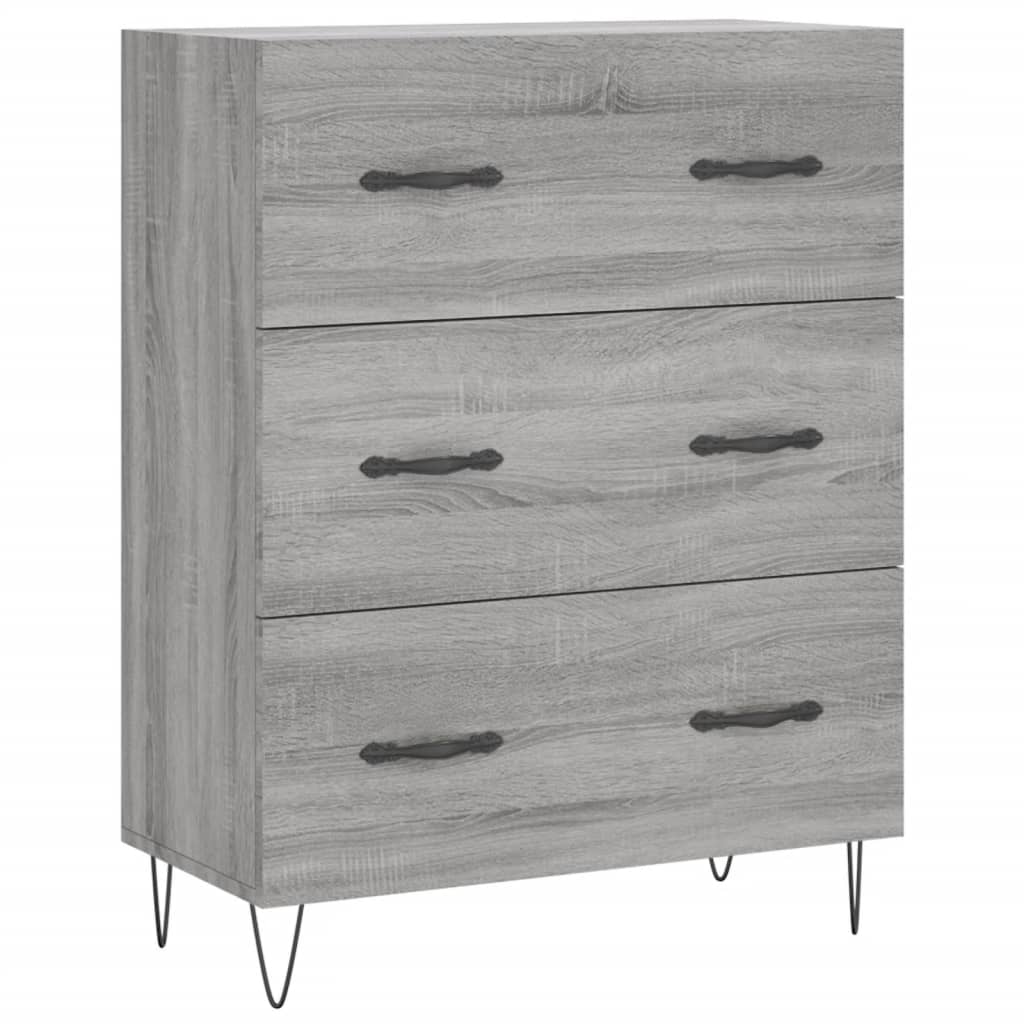 skænk 69,5x34x90 cm konstrueret træ grå sonoma-eg