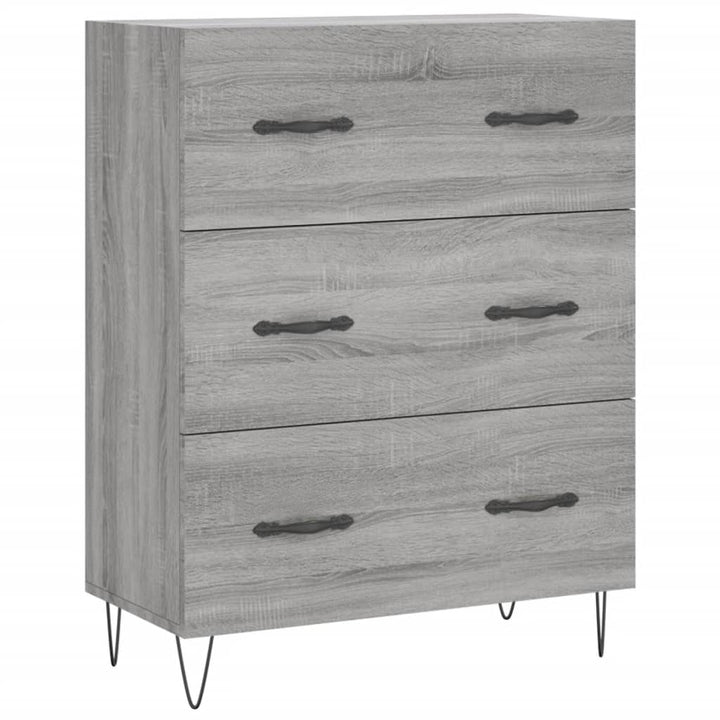 skænk 69,5x34x90 cm konstrueret træ grå sonoma-eg