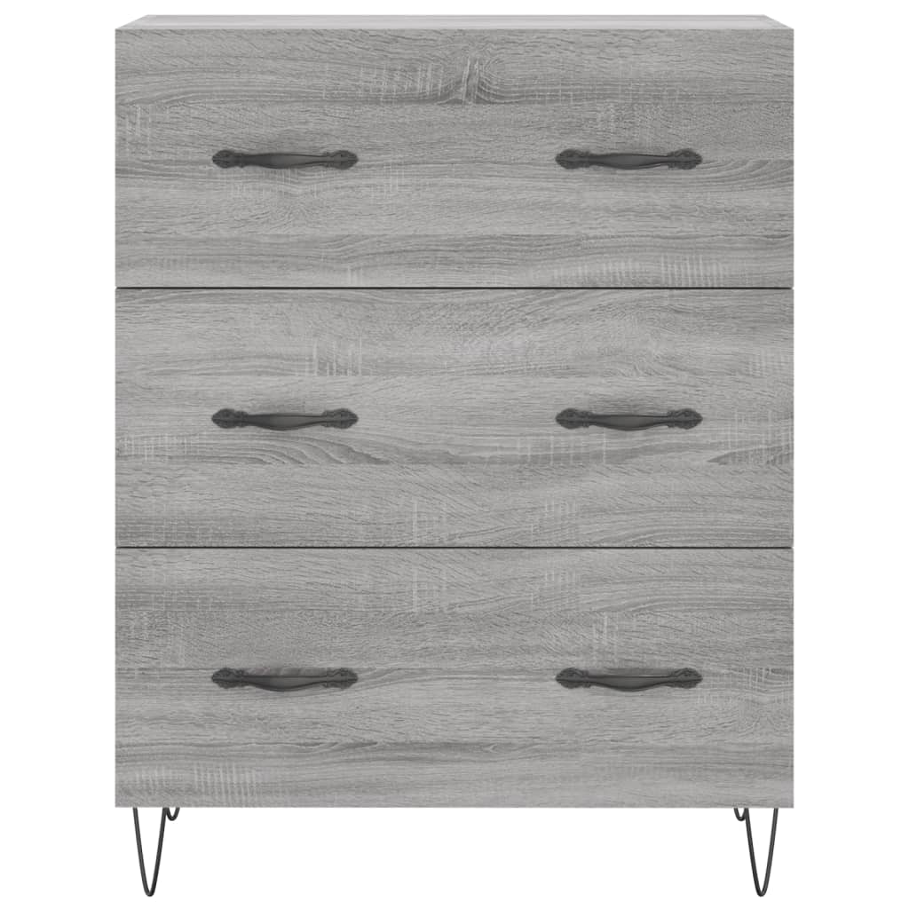 skænk 69,5x34x90 cm konstrueret træ grå sonoma-eg