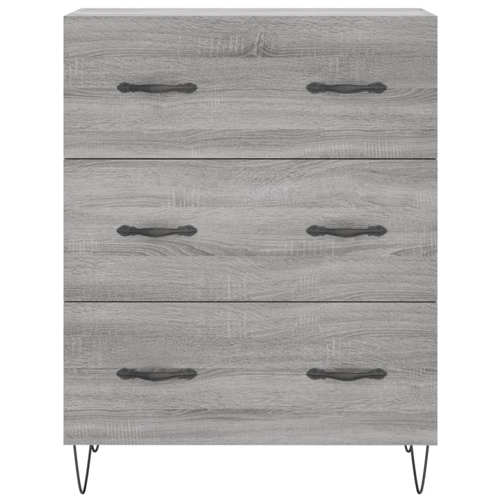 skænk 69,5x34x90 cm konstrueret træ grå sonoma-eg