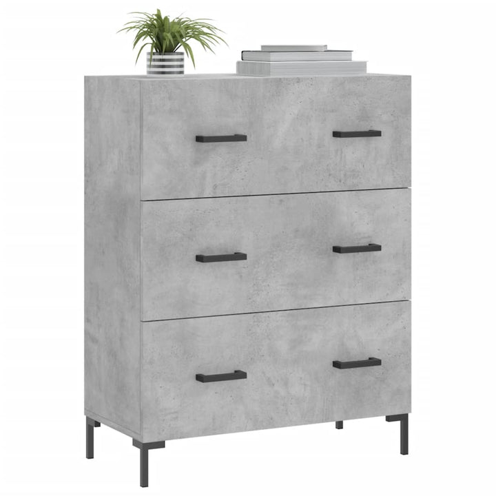 skænk 69,5x34x90 cm konstrueret træ betongrå