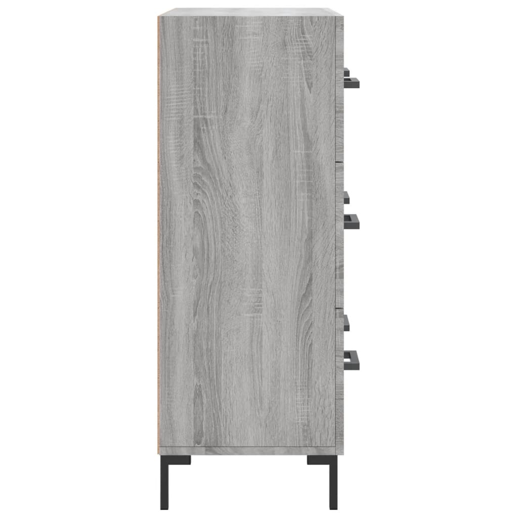 skænk 69,5x34x90 cm konstrueret træ grå sonoma-eg