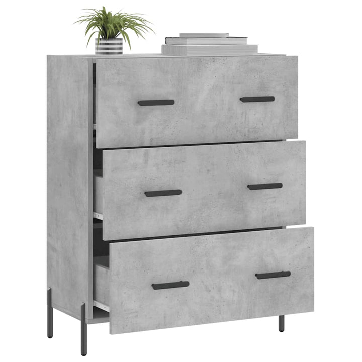 skænk 69,5x34x90 cm konstrueret træ betongrå