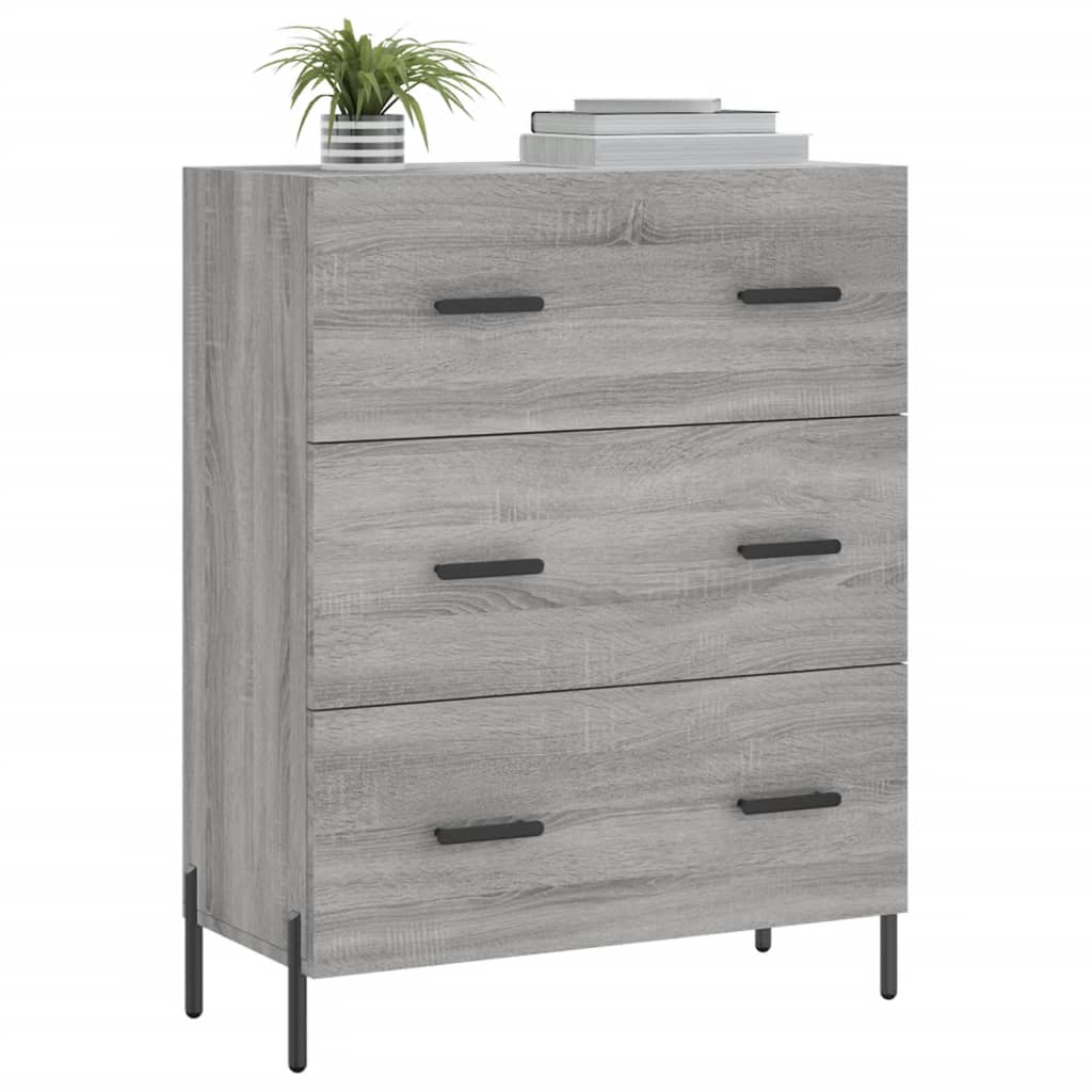 skænk 69,5x34x90 cm konstrueret træ grå sonoma-eg