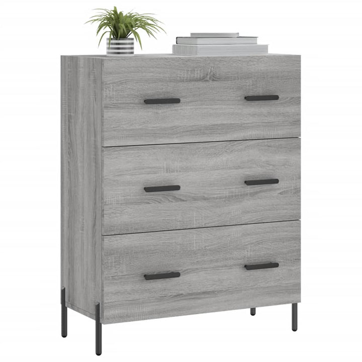 skænk 69,5x34x90 cm konstrueret træ grå sonoma-eg