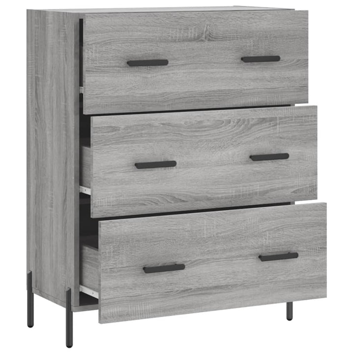 skænk 69,5x34x90 cm konstrueret træ grå sonoma-eg